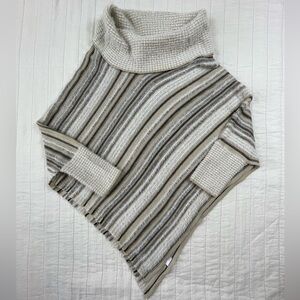 Roz & Ali Cowl Neck Poncho Sweater  Medium